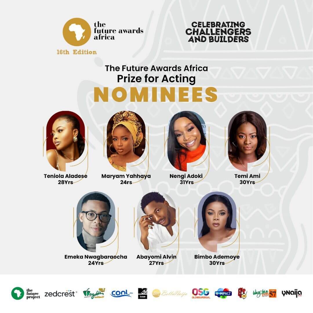 Nominees profile for the 16th Edition of The Future Awards Africa